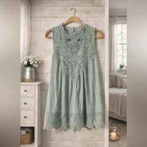 Time and Tru Green Lace Blouse